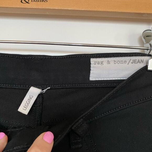 Rag & Bone Mid Rise Soft Twill Skinny Leggings - Picture 7 of 11